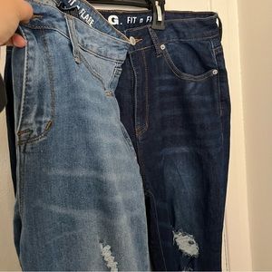 2 S.O.NG Fit n Flare distressed jeans size 9